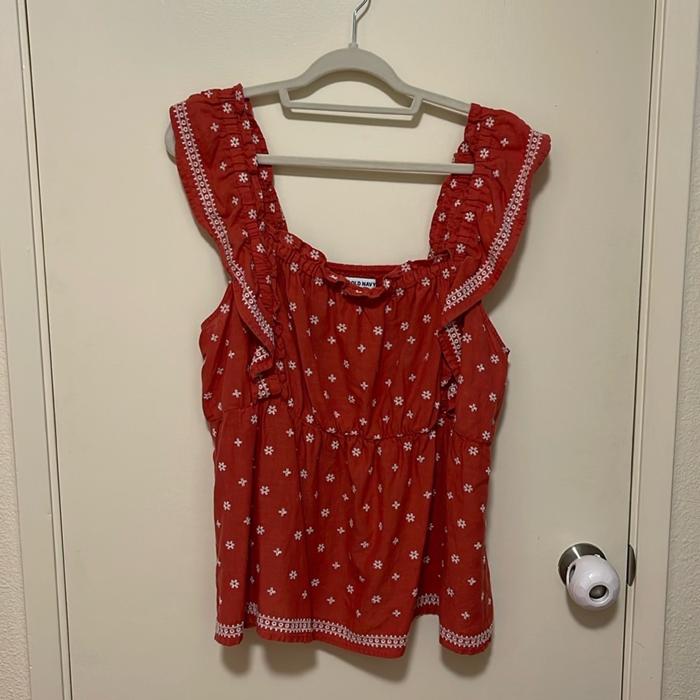 Red clay color cotton top.